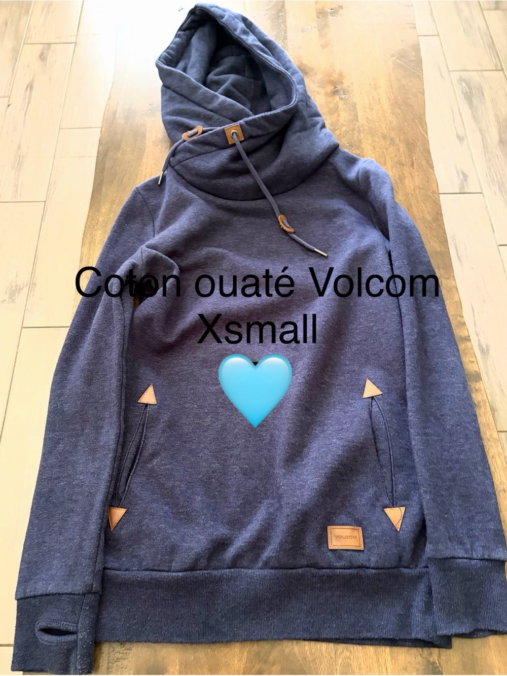 Volcom Navy Funnel Neck Hooded Pullover